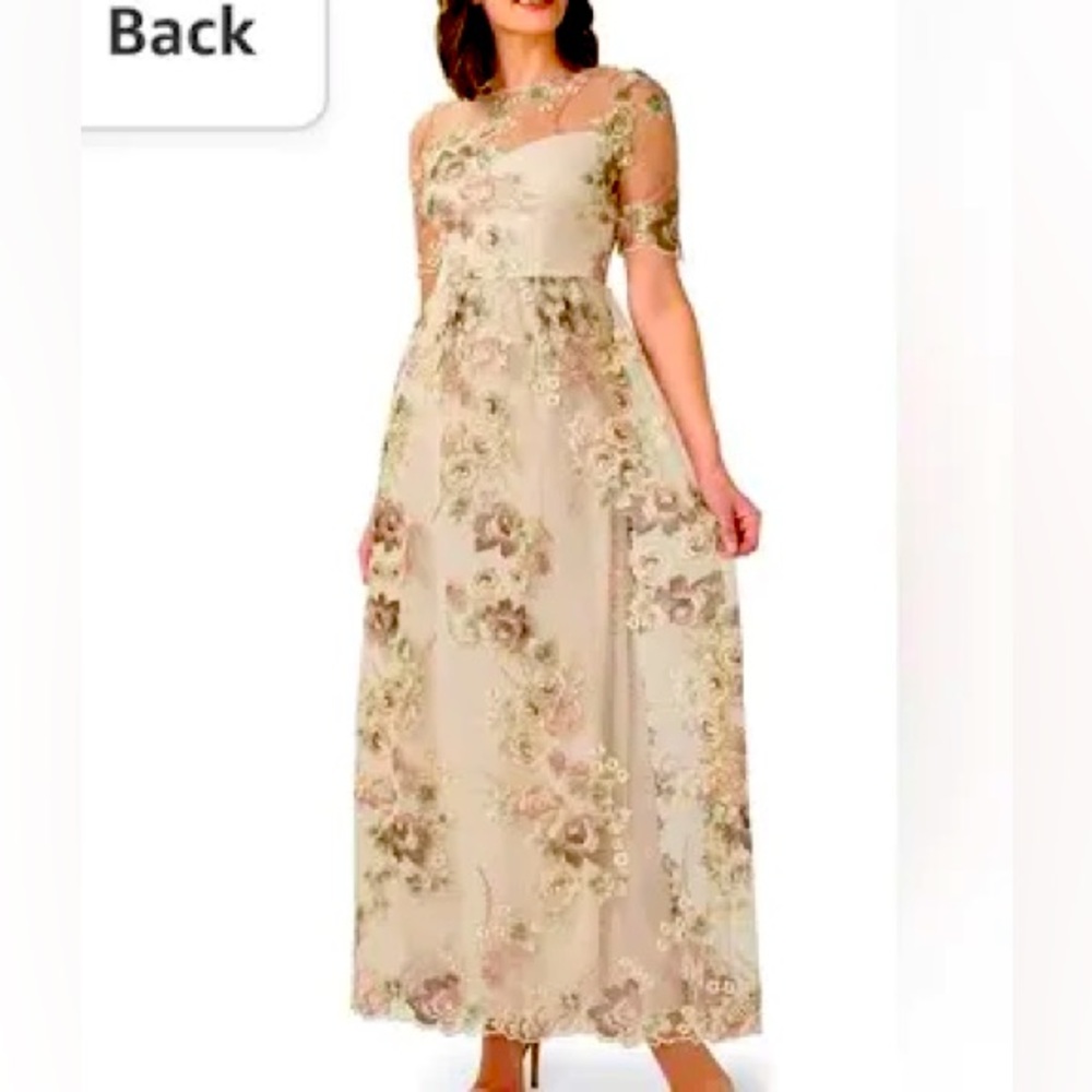 Adrianna Papell Embroidered Lace Evening Gown NWT Sz14